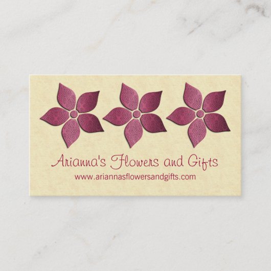 Damask Blooms Floral Visitekaartje (Voorkant)