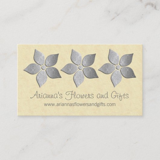 Damask Blooms Floral Visitekaartje (Voorkant)