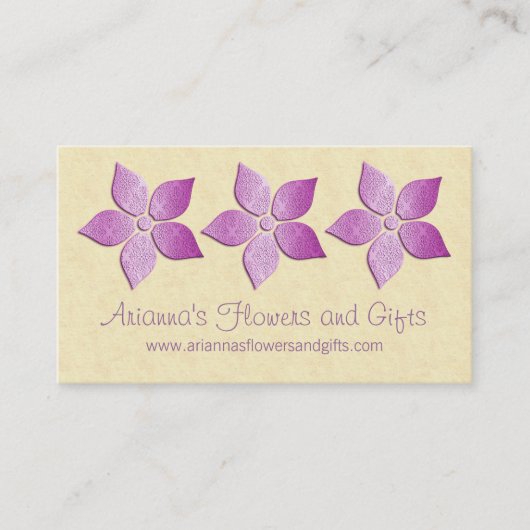 Damask Blooms Floral Visitekaartje (Voorkant)