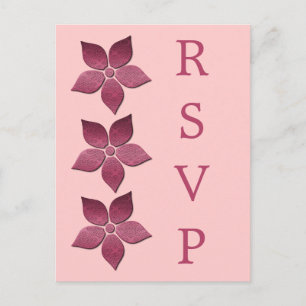 Damask Blooms RSVP Briefkaart, Fuchsia Uitnodiging Briefkaart
