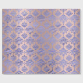 Damask Blue Cobalt Indigo Roos Gold Royal Cadeaupapier (Vlak)