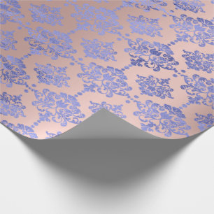 Damask Blue Cobalt Indigo Roos Gold Royal Cadeaupapier