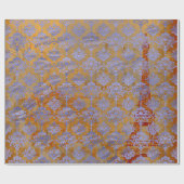 Damask Blue Cobalt Old Paris Roos Gold Royal Cadeaupapier (Vlak)