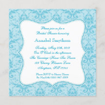 Damask Blue Elegance Uitnodiging