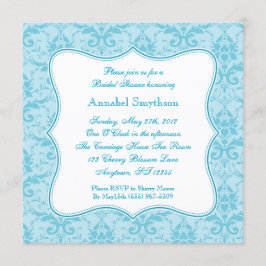 Damask Blue Elegance Uitnodiging