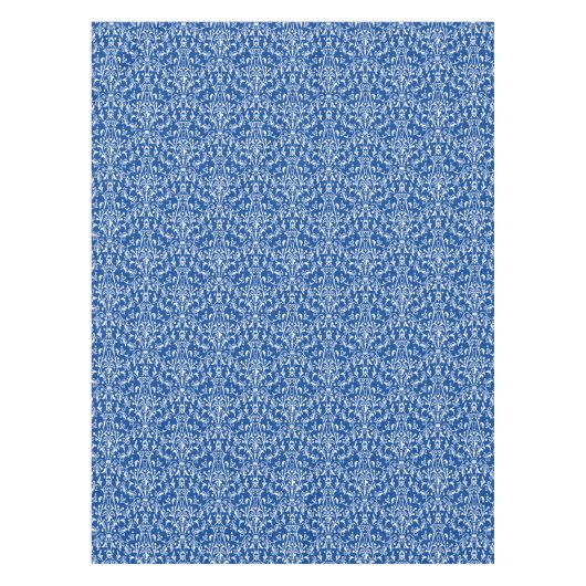 Damask Blue en White Tafelkleed (Voorkant)