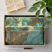 Damask blue Flowers-Steampunk grunge Tissuepapier (Geschenk)