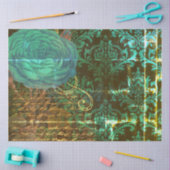 Damask blue Flowers-Steampunk grunge Tissuepapier (Craft)