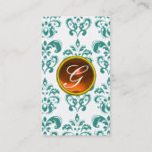 DAMASK BLUE MONOGRAM oranje Visitekaartje (Achterkant)