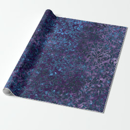 Damask Blue Navy Black Royal Paars Velvet Cadeaupapier
