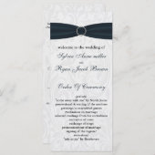 Damask Blue Wedding programma Programmakaart (Voorkant / Achterkant)
