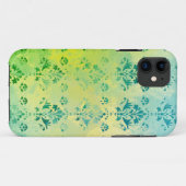  Damask Blue Yellow Green Pattern Case-Mate iPhone Case (Achterkant (horizontaal))