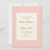   Damask Blush Roze Elegant Huwelijk Kaart (Voorkant)