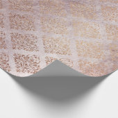 Damask Blush Roze Rose Gold Foxier Powder Royal Cadeaupapier (Hoek)