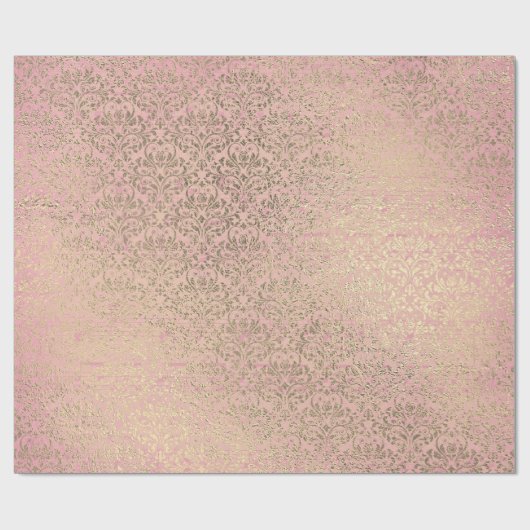 Damask Blush Roze Rose Gold Foxier Salmon Royal Cadeaupapier (Vlak)