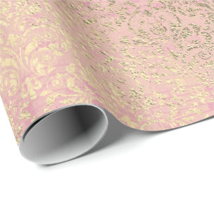 Damask Blush Roze Rose Gold Foxier Salmon Royal Cadeaupapier