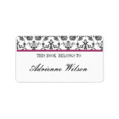 Damask Bookplate Etiket (Voorkant)