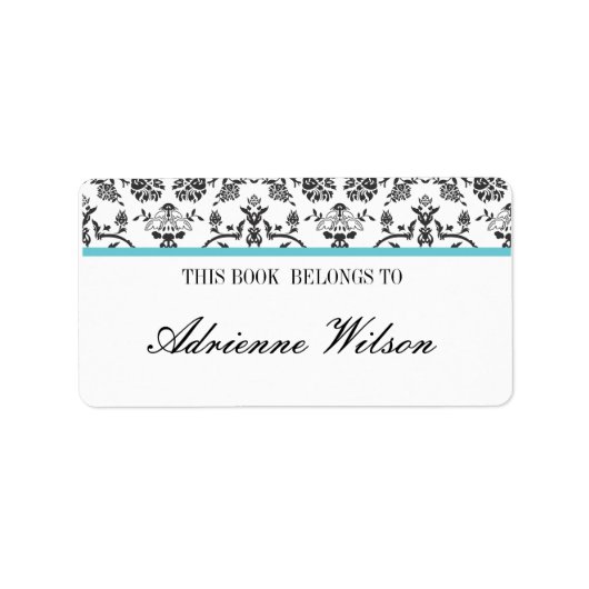 Damask Bookplate Etiket (Voorkant)