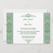 Damask Border Invitation in Mint Kaart (Voorkant)
