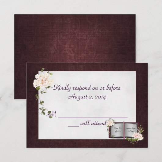 Damask Border RSVP (Voorkant / Achterkant)