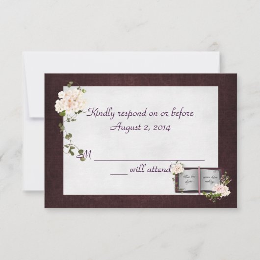 Damask Border RSVP Kaartje (Voorkant)