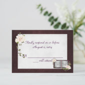 Damask Border RSVP Kaartje (Staand voorkant)
