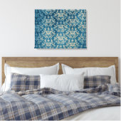 Damask botanic & hearts blue golden triptyprint canvas afdruk (Insitu (Slaapkamer))