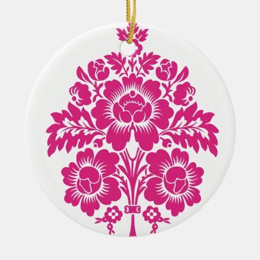 DAMASK BOUQUET KERAMISCH ORNAMENT (Voorkant)