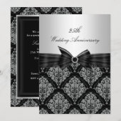Damask & Bow 25e huwelijksjubileum uitnodiging (Voorkant / Achterkant)