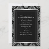 Damask & Bow 25th Wedding Jubileum Invite Kaart (Achterkant)