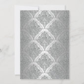 Damask & Bow formeel zwart galadiner uitnodiging (Achterkant)