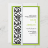 Damask Bow Wedding Invitation met Green Kaart (Voorkant)