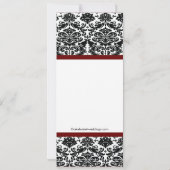 Damask Bridal Shower Invitation Burgundy Wine Kaart (Achterkant)