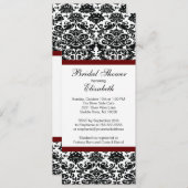 Damask Bridal Shower Invitation Burgundy Wine Kaart (Voorkant / Achterkant)