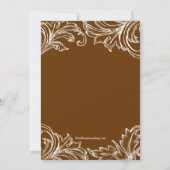  Damask Bridal Shower Invitation Herfst Brown Kaart (Achterkant)