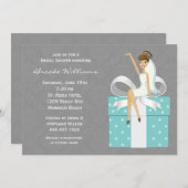 Damask Bridal Shower Invitation Kaart (Voorkant / Achterkant)