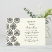 Damask Bridal Shower Invitation Kaart (Staand voorkant)