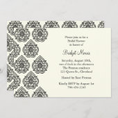 Damask Bridal Shower Invitation Kaart (Voorkant / Achterkant)