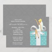 Damask Bridal Shower Invitation Kaart (Voorkant / Achterkant)