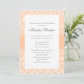 Damask Bridal Shower Invitation Kaart (Staand voorkant)