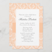 Damask Bridal Shower Invitation Kaart (Voorkant / Achterkant)