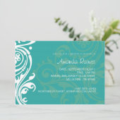 Damask Bridal Shower Invitation Kaart (Staand voorkant)