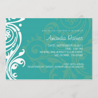 Damask Bridal Shower Invitation Kaart