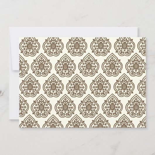 Damask Bridal Shower Invitation Kaart (Achterkant)