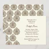 Damask Bridal Shower Invitation Kaart (Voorkant / Achterkant)