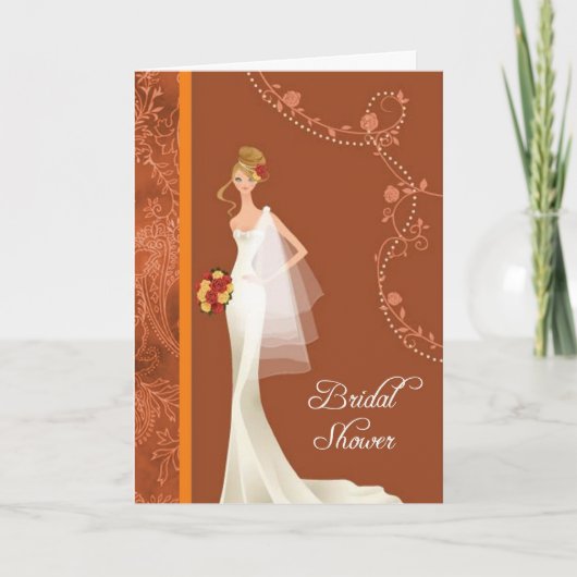 Damask Bridal Shower Invitation Kaart (Voorkant)