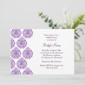 Damask Bridal Shower Invitation Kaart (Staand voorkant)