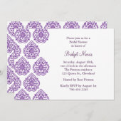 Damask Bridal Shower Invitation Kaart (Voorkant / Achterkant)