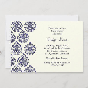  Damask Bridal Shower Invitation Kaart