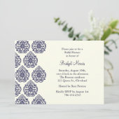  Damask Bridal Shower Invitation Kaart (Staand voorkant)